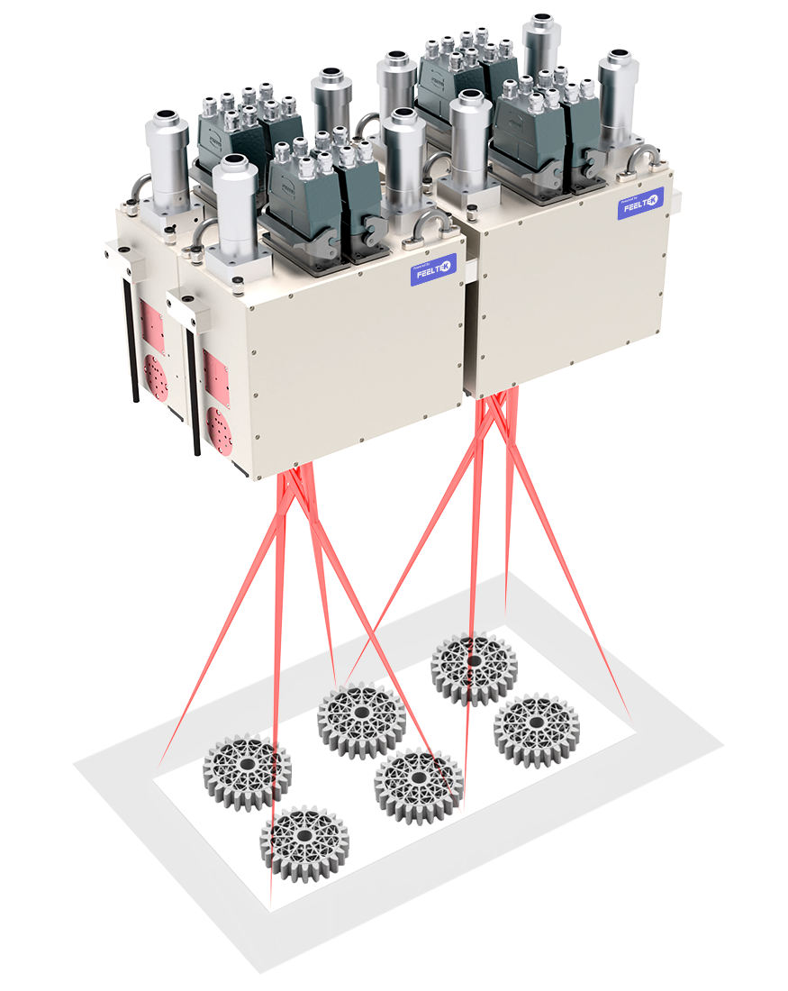 Quadruple-speed full-coverage SLM printing unit