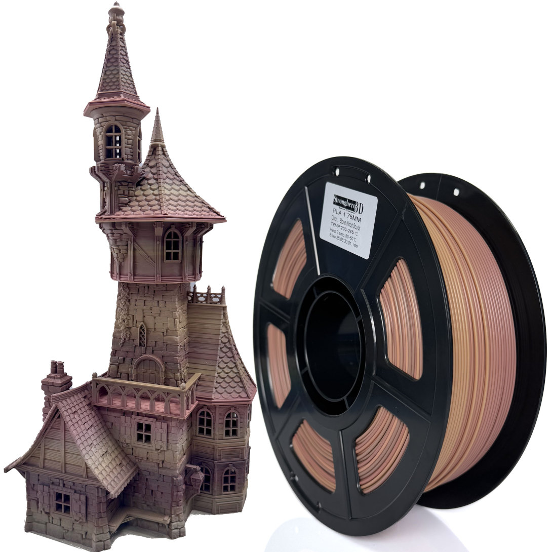 PLA wood-like multi-color printing consumable